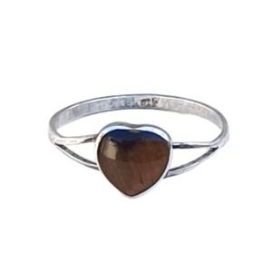 VTG Sterling Silver Brown Heart Ring